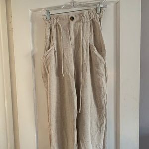 Size 4 Polly high waisted beige linen pant